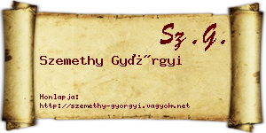 Szemethy Györgyi névjegykártya